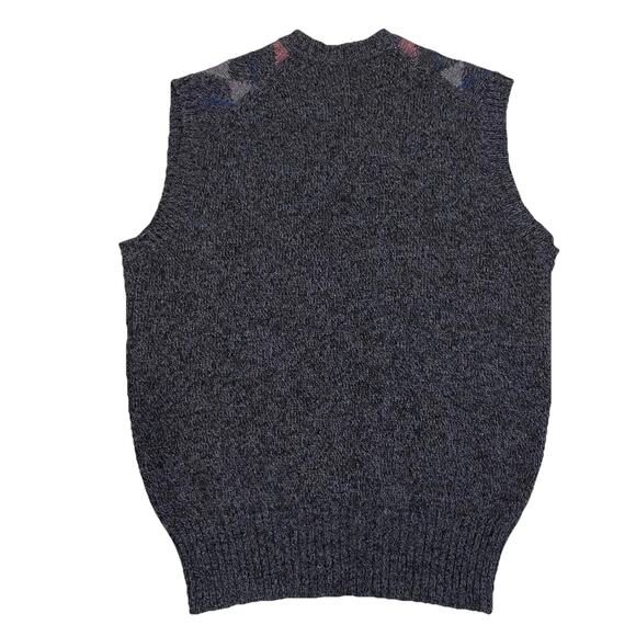 Vintage Mens Sweater Vest M Wool Argyle Patterned Preppy Layering Winter Warm - Picture 2 of 6